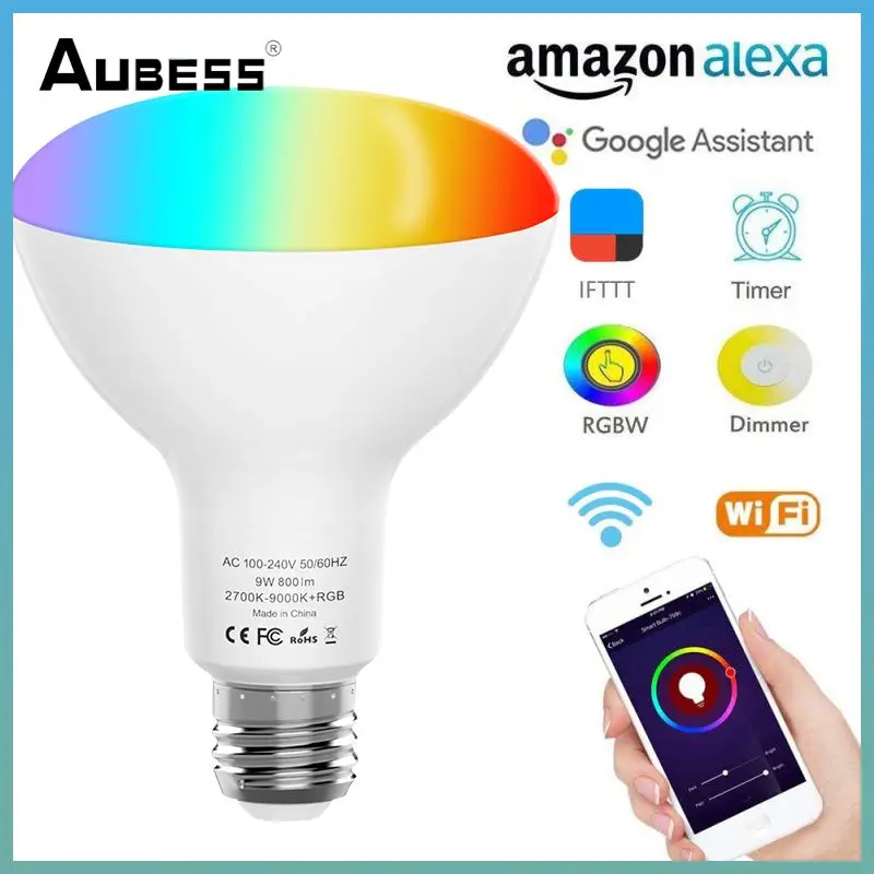 

10W LED Bluetooth Dimmable RGB Smart Light Bulb Wireless APP Remote Control Lamp E27/E26/B22 16Colors Changing Smart Music Bulb