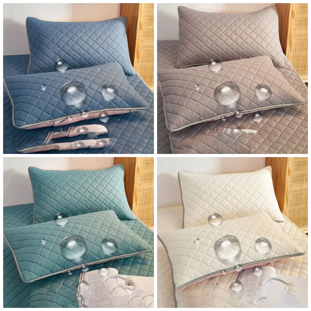 

Northern Europe double-deck Pillowcase Waterproof Anti-Mite Anti-Bacterial Quilted Cotton Pillow Case Bedroom Home Decoration