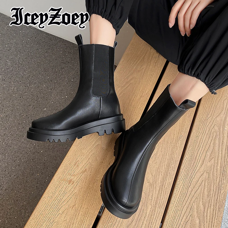 IceyZoey Size 34-43 Real Leather Women Ankle Boots Thick Bottom 2022 Winter Shoes Solid Color Short Boots Casual Footwear
IceyZoey Size 34-43 Real Leather Women Ankle Boots Thick Bottom 2022 Winter Shoes Solid Color Short Boots Casual Footwear