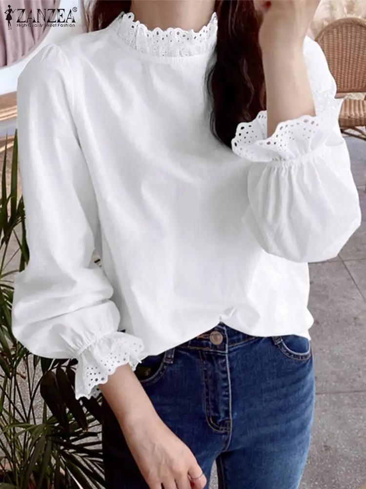 ZANZEA Womens Lace Patchwork Blouse 2022 Spring Summer Party Shirt Casual Solid Stand Collar Long Sleeve Top Tunics Oversized
ZANZEA Womens Lace Patchwork Blouse 2022 Spring Summer Party Shirt Casual Solid Stand Collar Long Sleeve Top Tunics Oversized