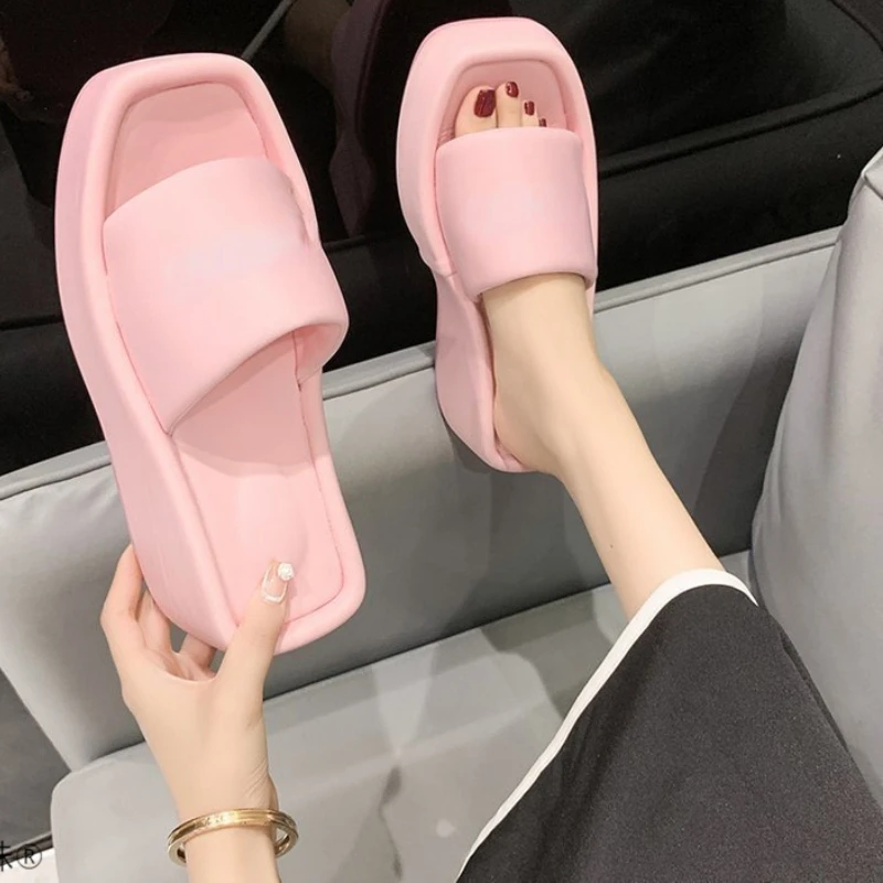 Square Head Slippers Summer Sandals Women 2022 Korean Style Solid Color Large Size Platform Flats Zapatillas De Estar Por Casa
Square Head Slippers Summer Sandals Women 2022 Korean Style Solid Color Large Size Platform Flats Zapatillas De Estar Por Casa
