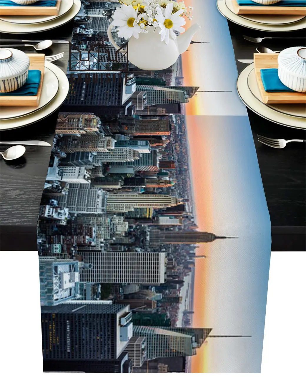 Городской закат, здание, ландшафт, Настольная дорожка, украшение, домашний декор, обеденный стол, декор стола 
Городской закат, здание, ландшафт, Настольная дорожка, украшение, домашний декор, обеденный стол, декор стола