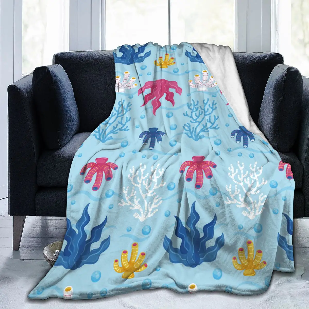 Flannel Blanket Coral Blue Background Light Thin Mechanical Wash Warm Soft Blanket Throw on Sofa Bed Travel Patchwork
Flannel Blanket Coral Blue Background Light Thin Mechanical Wash Warm Soft Blanket Throw on Sofa Bed Travel Patchwork