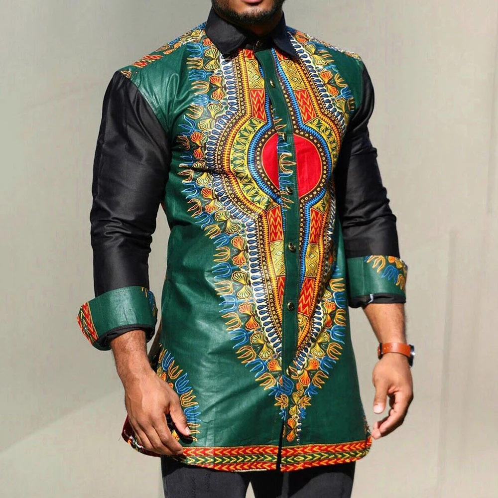 Mens Green African Dashiki Print Button Down Dress Shirts Slim Long Sleeve African Clothes Men African Traditional Shirt Outfit
Mens Green African Dashiki Print Button Down Dress Shirts Slim Long Sleeve African Clothes Men African Traditional Shirt Outfit