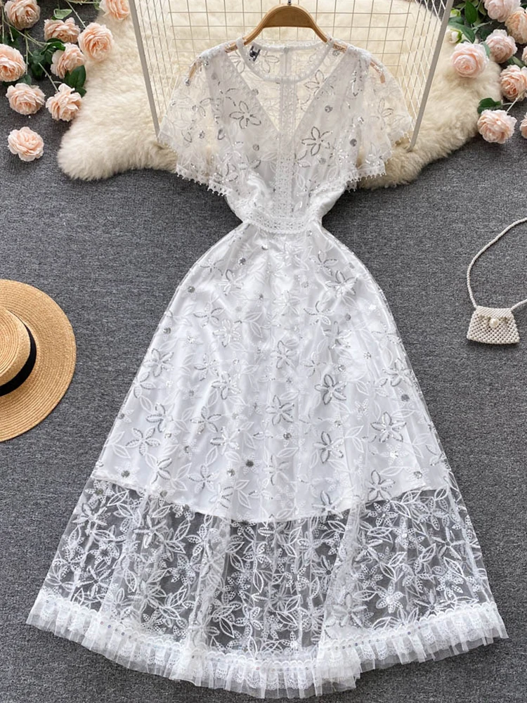 Летнее элегантное женское платье с V-образным вырезом и оборками FTLZZ, кружевное лоскутное платье с блестками, свадебное вечернее платье с пр...
Летнее элегантное женское платье с V-образным вырезом и оборками FTLZZ, кружевное лоскутное платье с блестками, свадебное вечернее платье с пр...