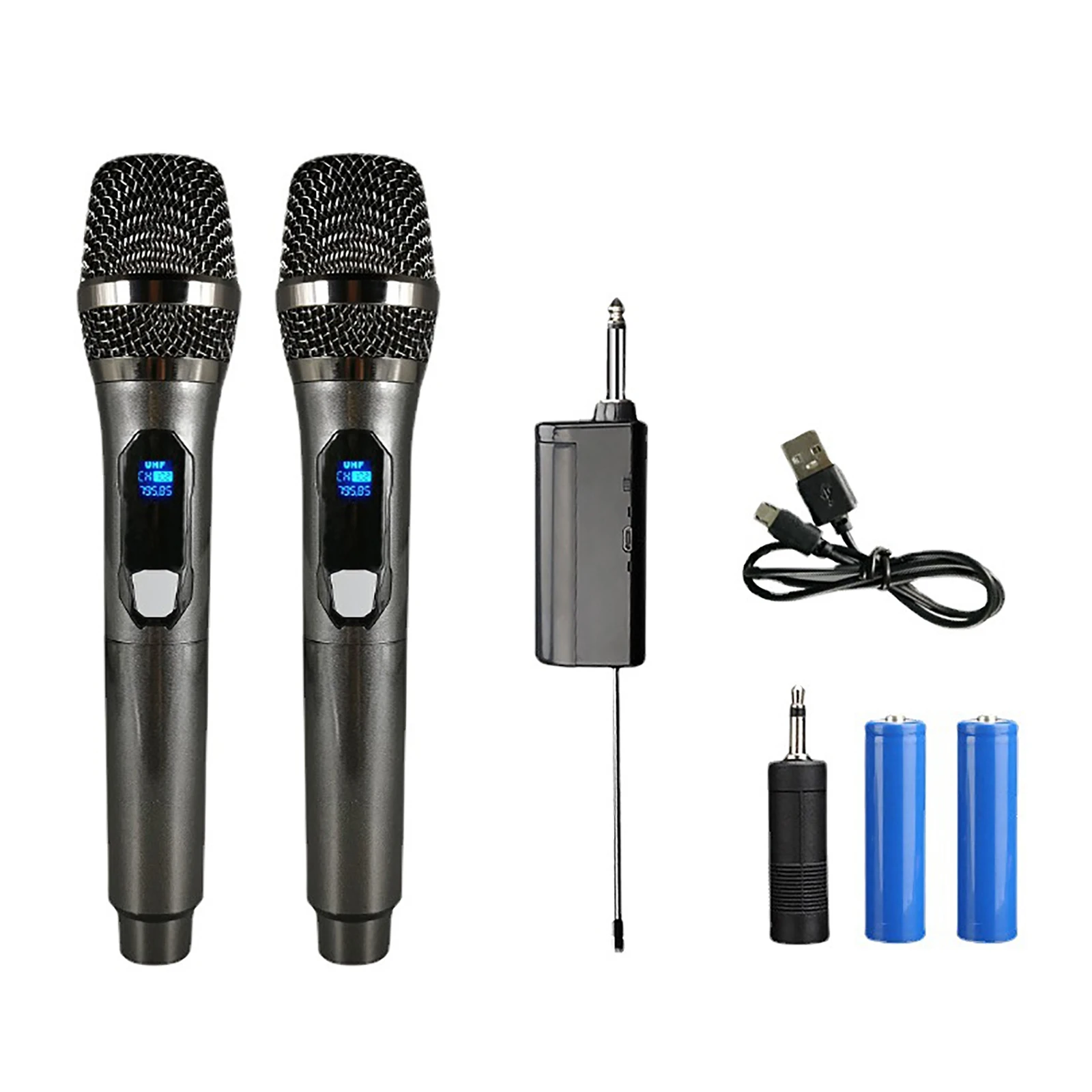 

Wireless Microphone Rechargeable VHF Recording Karaoke Handheld Range Wireless Dynamic Mic For Singing Church Home Party KTV
