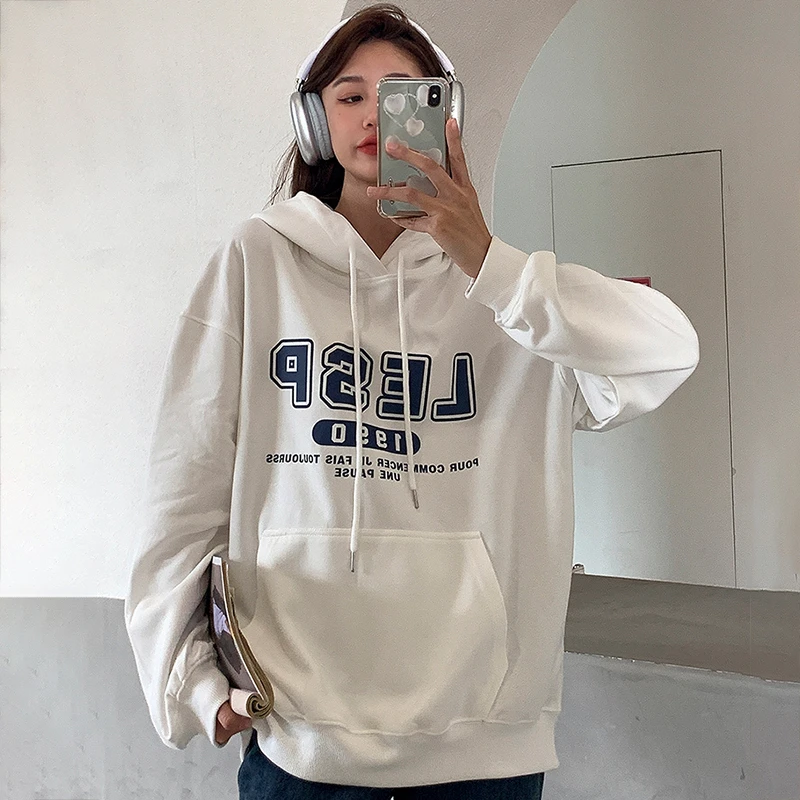 Women's Casual Letter Printing Hoodies Autumn Winter Harajuku Streetwear Sweatshirts Korean Loose Long Sleeve Hooded Pullover
Women's Casual Letter Printing Hoodies Autumn Winter Harajuku Streetwear Sweatshirts Korean Loose Long Sleeve Hooded Pullover