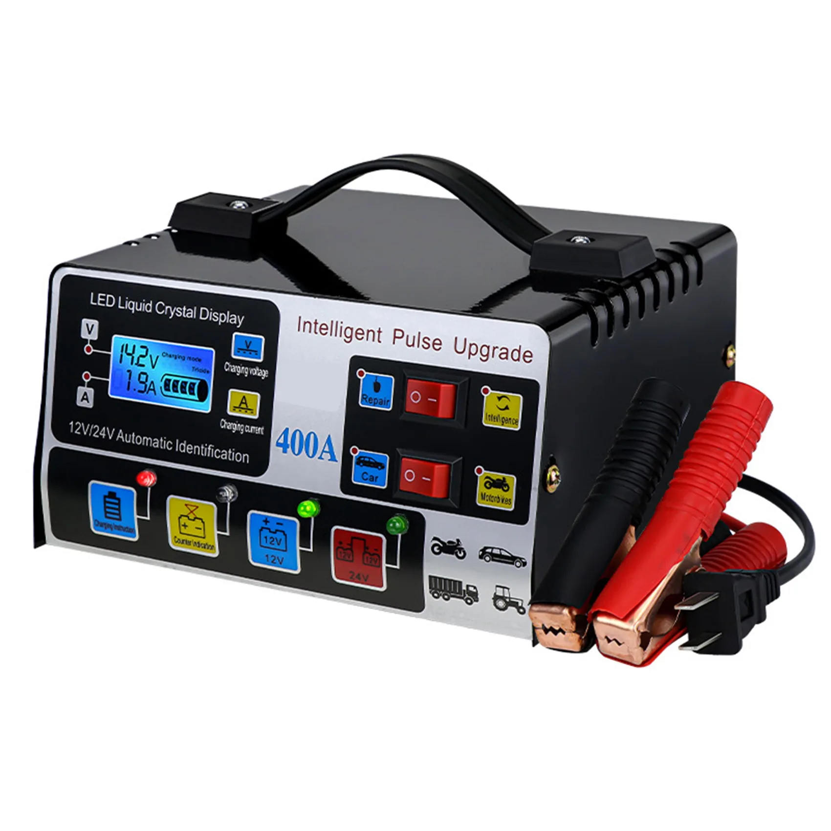 Car Battery Charger Fully Automatic High Frequency Intelligent Pulse Repair Charger LCD Display 12V24V 220W US Plug
Car Battery Charger Fully Automatic High Frequency Intelligent Pulse Repair Charger LCD Display 12V24V 220W US Plug