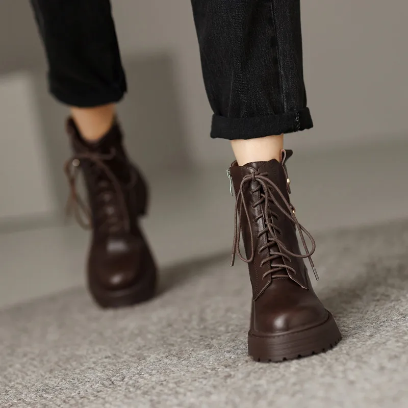 Round Head Winter Boots for Women Chunky Heel Wild Women's High Boots Thick Sole Boot Woman ANKLE Shoes Booties 35-40 Size
Round Head Winter Boots for Women Chunky Heel Wild Women's High Boots Thick Sole Boot Woman ANKLE Shoes Booties 35-40 Size