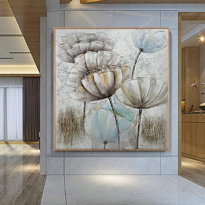 Nordic Abstract Handmade Oil Painting High Quality Lotus Mural Restaurant Decoration Art Hanging Picture Flower Frameless Poster
Nordic Abstract Handmade Oil Painting High Quality Lotus Mural Restaurant Decoration Art Hanging Picture Flower Frameless Poster