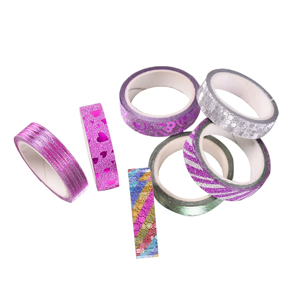 Rolls Nontoxic Elegant Beautiful Portable Glitter Washi Tape Set for Scrapbook Decoration DIY Craft Package
Rolls Nontoxic Elegant Beautiful Portable Glitter Washi Tape Set for Scrapbook Decoration DIY Craft Package