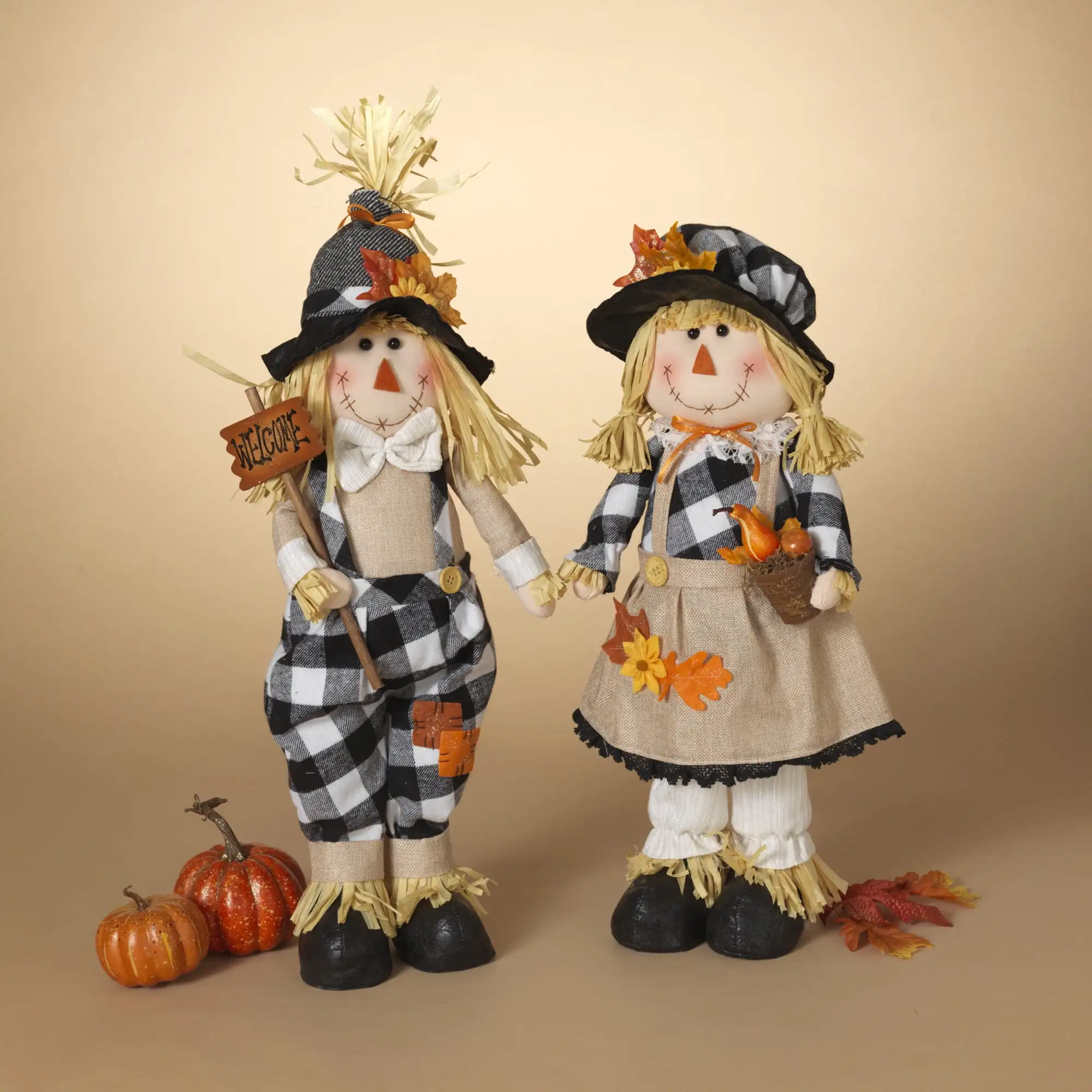 Домашний праздничный Декор Gerson набор из 2 плюшевых фигурок осенней коллекции со стоячим пугалом 
Домашний праздничный Декор Gerson набор из 2 плюшевых фигурок осенней коллекции со стоячим пугалом