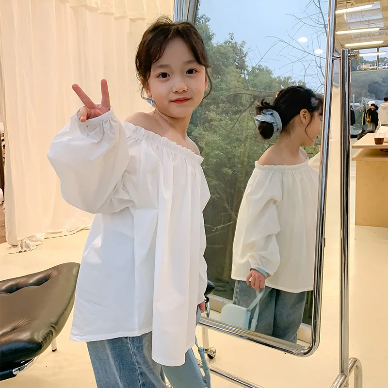 Girls' one-shoulder shirt 2023 spring and summer girls' French style off-shoulder versatile bubble sleeve shirt children's shirt
Girls' one-shoulder shirt 2023 spring and summer girls' French style off-shoulder versatile bubble sleeve shirt children's shirt