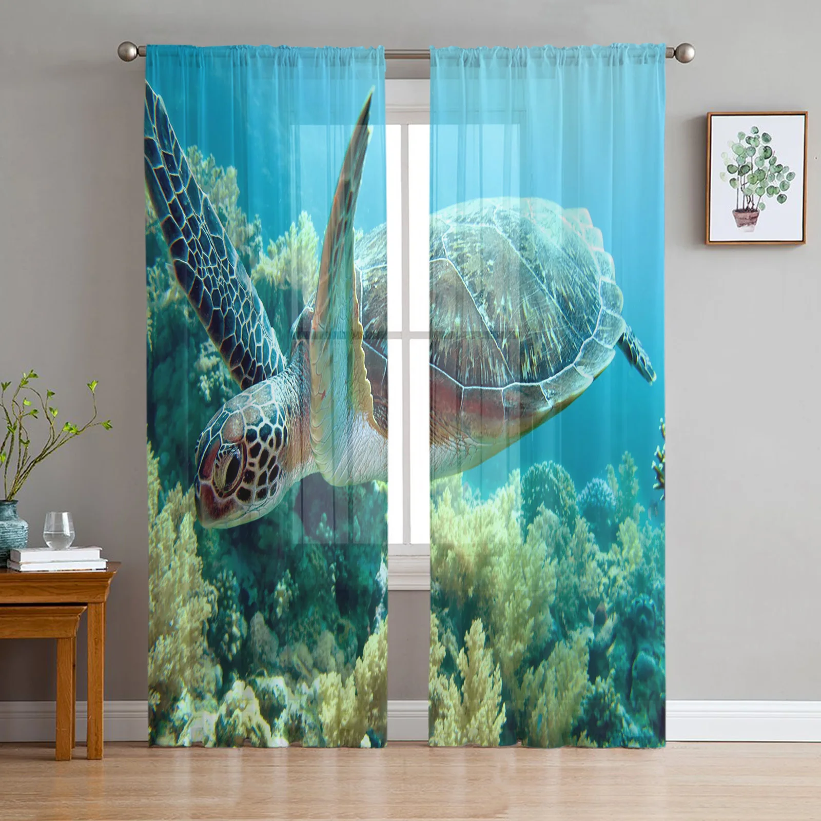 Blue Ocean Green Turtle Tulle Sheer Curtains Living Room Decoration Curtains for the Room Bedroom Kitchen Voile Organza Curtains
Blue Ocean Green Turtle Tulle Sheer Curtains Living Room Decoration Curtains for the Room Bedroom Kitchen Voile Organza Curtains