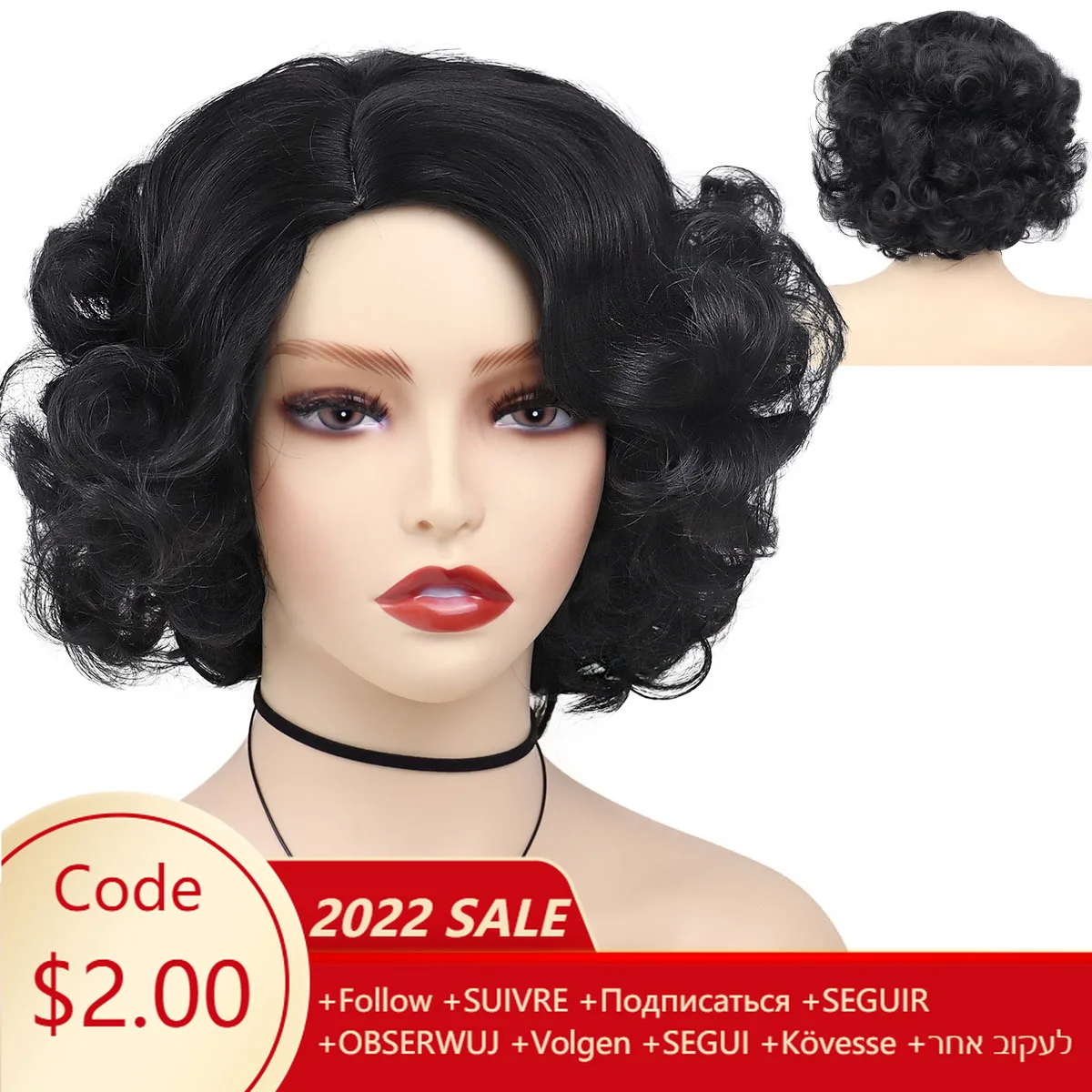 GNIMEGIL Synthetic Curly Short Black Wig for Woman Natural Women's Wig Big Curls Hair Replacement Wigs Cosplay Halloween Costume
GNIMEGIL Synthetic Curly Short Black Wig for Woman Natural Women's Wig Big Curls Hair Replacement Wigs Cosplay Halloween Costume