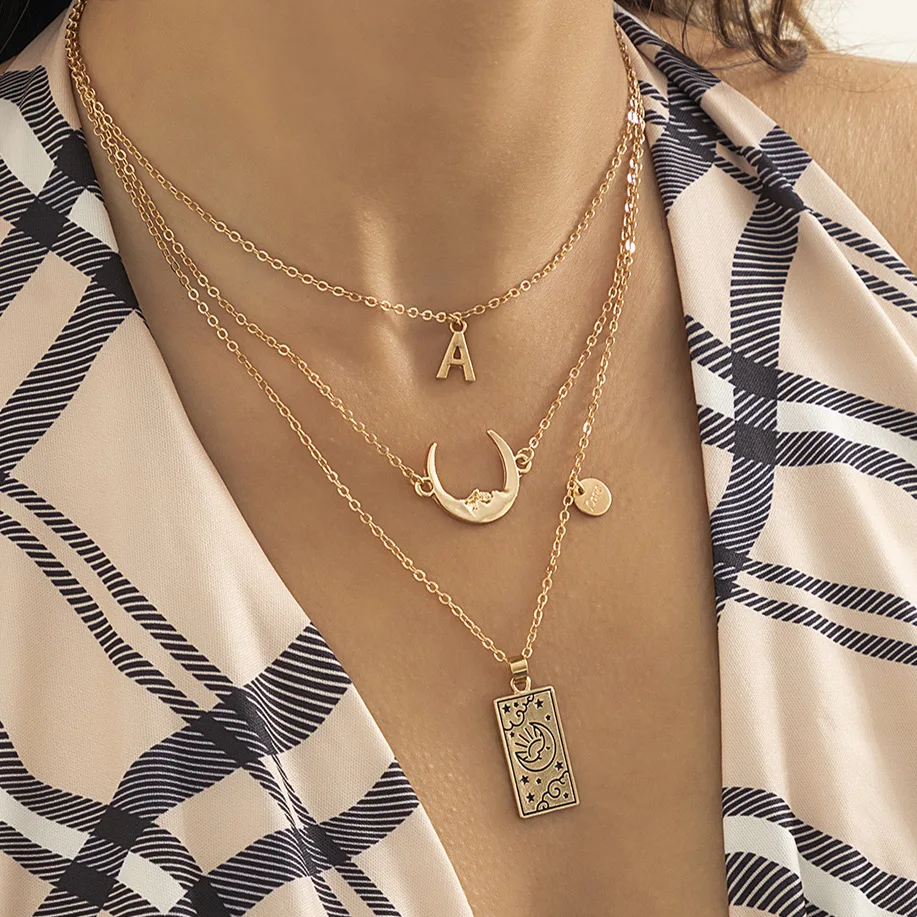 Overlapping star moon square brand pendant, collarbone chain necklace, hip-hop letters, Spice Girl Necklace
Overlapping star moon square brand pendant, collarbone chain necklace, hip-hop letters, Spice Girl Necklace