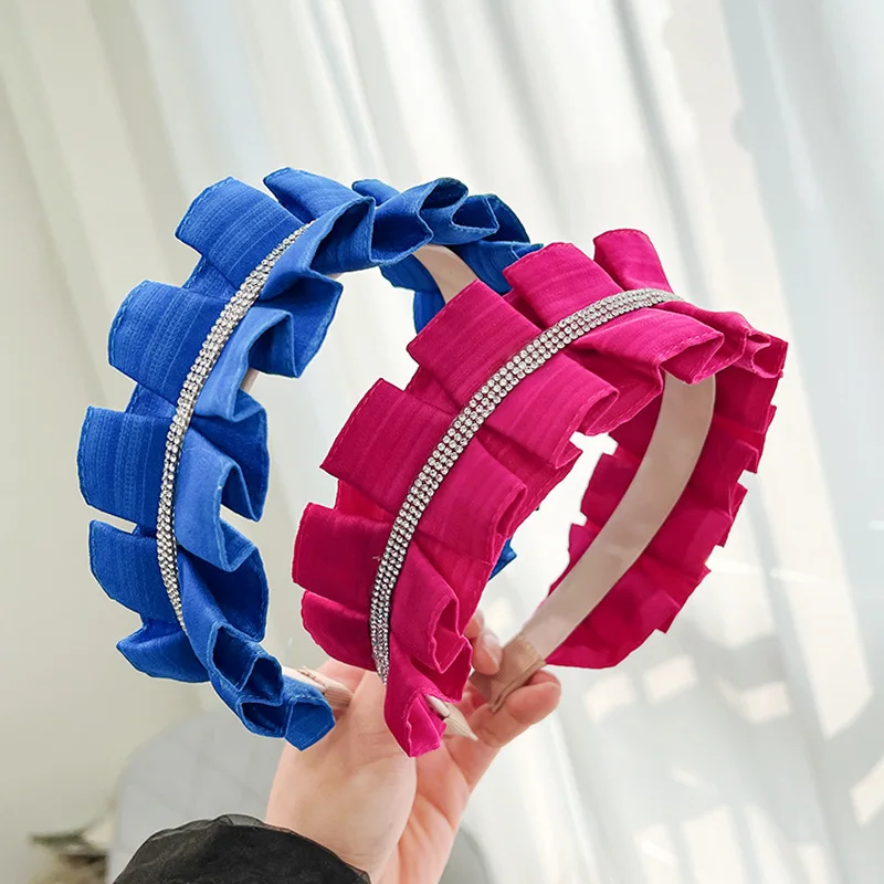 New Women Headband 5.5cm Wide Side High Elastic Hairbands Diamond Fabric Cloth Folds Turban Hair Hoop Girls Hair Accessories
New Women Headband 5.5cm Wide Side High Elastic Hairbands Diamond Fabric Cloth Folds Turban Hair Hoop Girls Hair Accessories