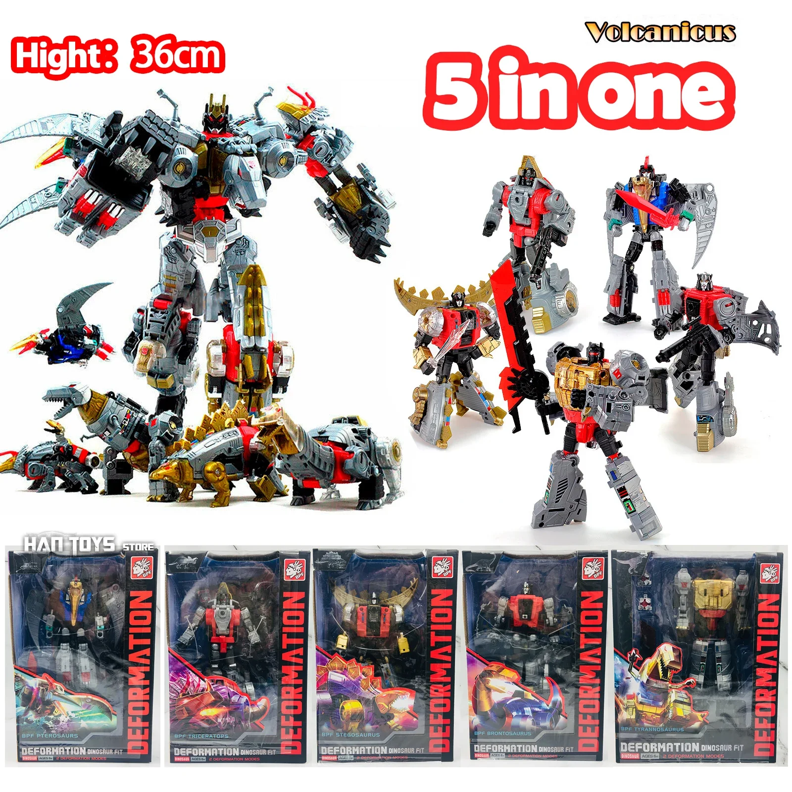 Grimlock Slash Deformation Action Slag Sludge Swoop Dinobots G1 Toy Transformation Robot BPF Figure Dinoking Volcanicus 5in1
Grimlock Slash Deformation Action Slag Sludge Swoop Dinobots G1 Toy Transformation Robot BPF Figure Dinoking Volcanicus 5in1