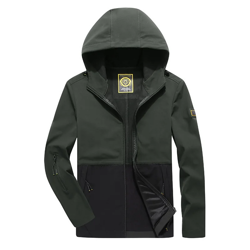 Mens Windbreaker Jackets Hooded Coat Autumn Soft Shell Assault Airsoft Clothing Patchwork Zipper Bomber Pilot Tops
Mens Windbreaker Jackets Hooded Coat Autumn Soft Shell Assault Airsoft Clothing Patchwork Zipper Bomber Pilot Tops
