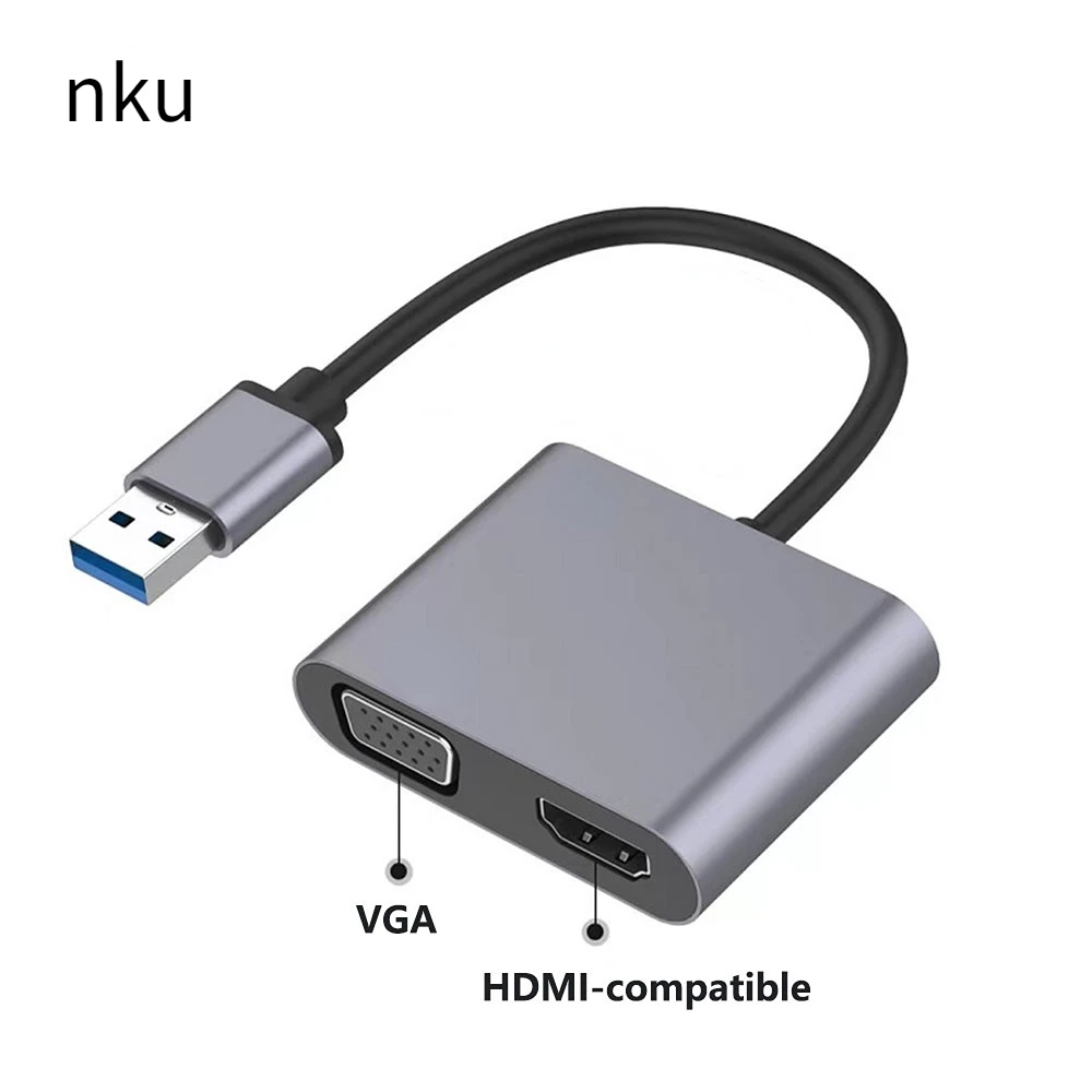Nku USB To HDMI-Compatible VGA Adapter Cable Full HD Dual Output Multi-Display Converter for MacOS Windows7/8/10/11 Laptop PC
Nku USB To HDMI-Compatible VGA Adapter Cable Full HD Dual Output Multi-Display Converter for MacOS Windows7/8/10/11 Laptop PC