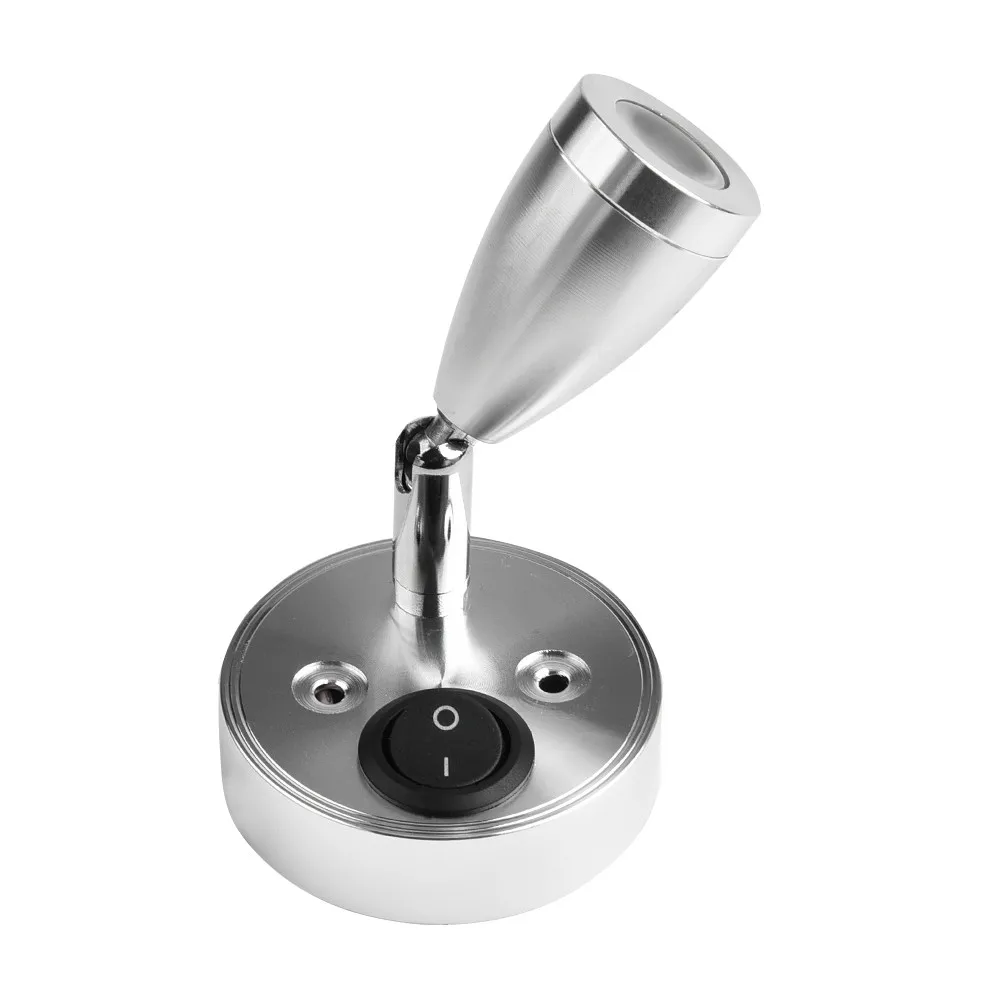 1.W LED Spot light 12V 6000K Button Switch Silver Van Aluminum Caravan For Boat Motorhome Reading lamps New Durable
1.W LED Spot light 12V 6000K Button Switch Silver Van Aluminum Caravan For Boat Motorhome Reading lamps New Durable