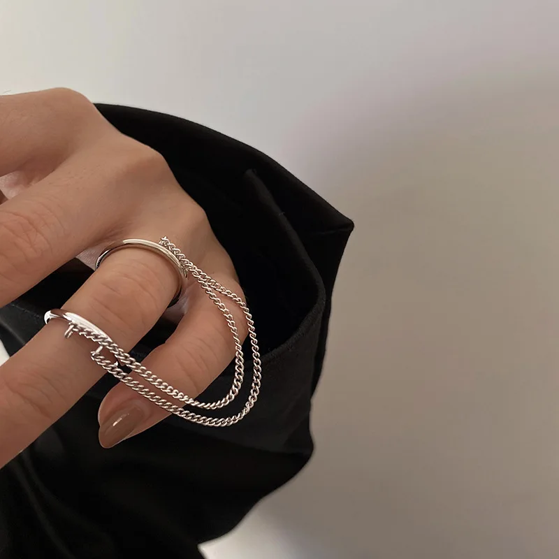 2023 Cute Women Rings Korean Fashion Gothic Punk Cool Trendy Double Layer Chain Double Finger Ring Gold Jewelry Engagement Ring
2023 Cute Women Rings Korean Fashion Gothic Punk Cool Trendy Double Layer Chain Double Finger Ring Gold Jewelry Engagement Ring