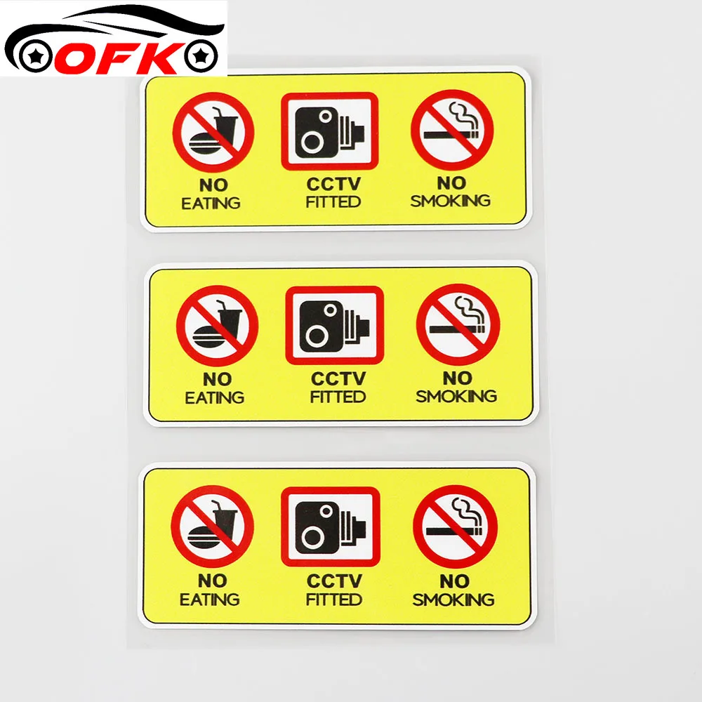 Warning 3 X No Eating Drinking CCTV Fitted Taxi Decal PVC Car Sticker 12.5CM*4.8CM 
Warning 3 X No Eating Drinking CCTV Fitted Taxi Decal PVC Car Sticker 12.5CM*4.8CM