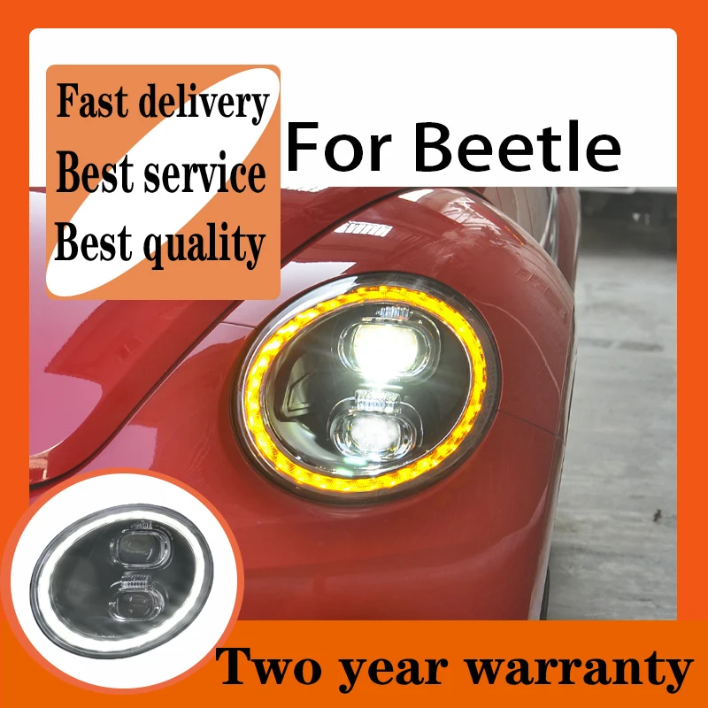 Фары для VW Beetle 2013-2020, светодиодные фары Beetle, фары DRL, светодиодный ная фара, проектор, аксессуары для дальнего и ближнего света