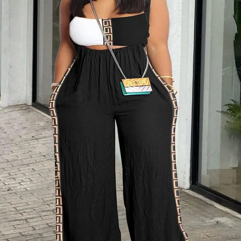 Colorblock Geometric Print Crop Top & Suspender Jumpsuit Set Women Summer Spring Sleeveless Cami Tanks Tops Loose Pants
Colorblock Geometric Print Crop Top & Suspender Jumpsuit Set Women Summer Spring Sleeveless Cami Tanks Tops Loose Pants