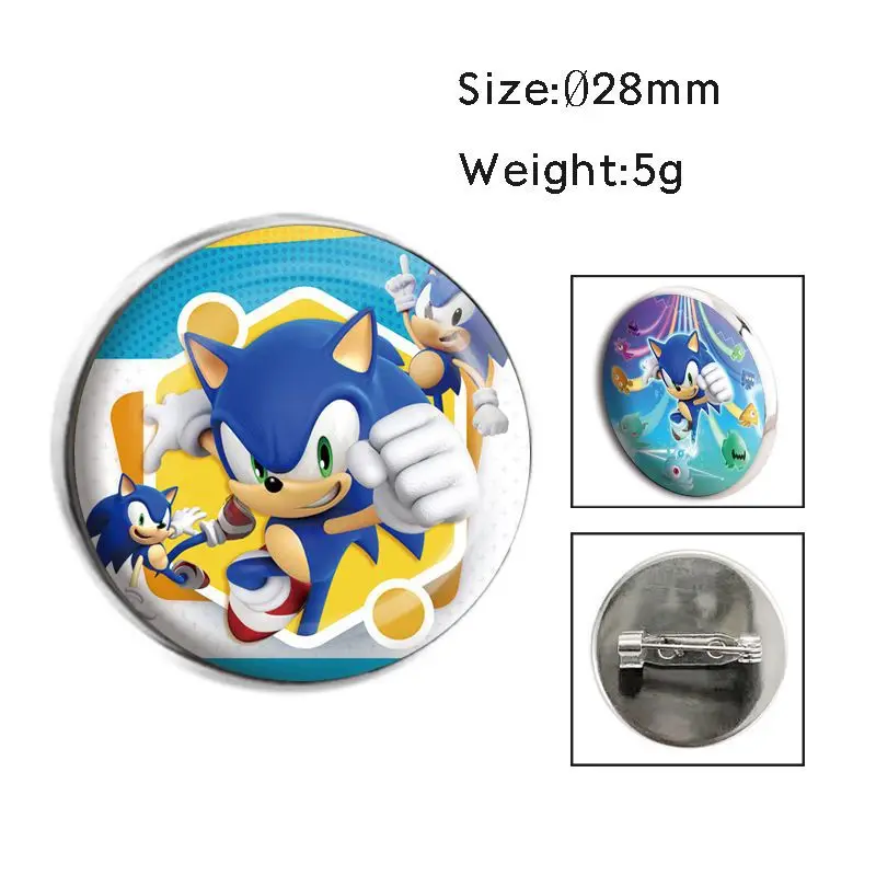 

New Cartoon Badge Sonic The Hedgehog High-value Creative Game Surrounding Children Students Cute Fashion Crystal Gemstone Brooch