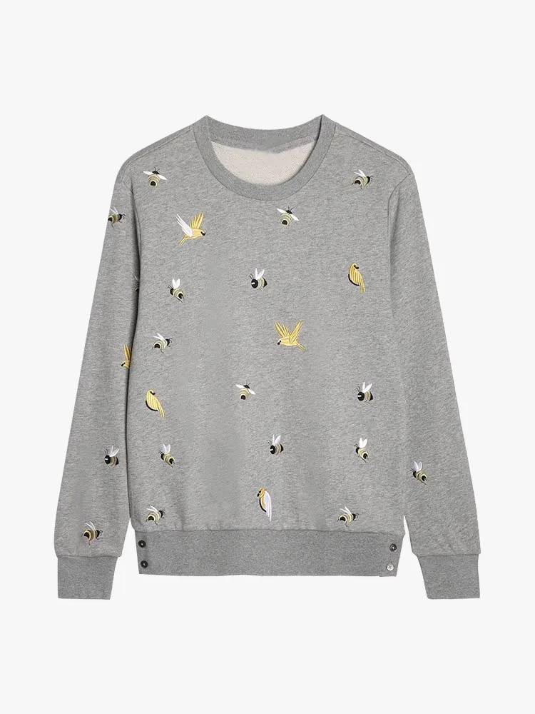 TB THOM Couple Sweatshirt Round Neck Pullovers Sweatshirt Bird Bee Embroidery Autumn and Winter Casual Sports High Quality Top 
TB THOM Couple Sweatshirt Round Neck Pullovers Sweatshirt Bird Bee Embroidery Autumn and Winter Casual Sports High Quality Top