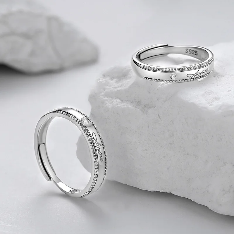 925 Sterling Silver True Love Couple A Pair Of Simple And Adjustable Light Luxury Niche Design Rings
925 Sterling Silver True Love Couple A Pair Of Simple And Adjustable Light Luxury Niche Design Rings