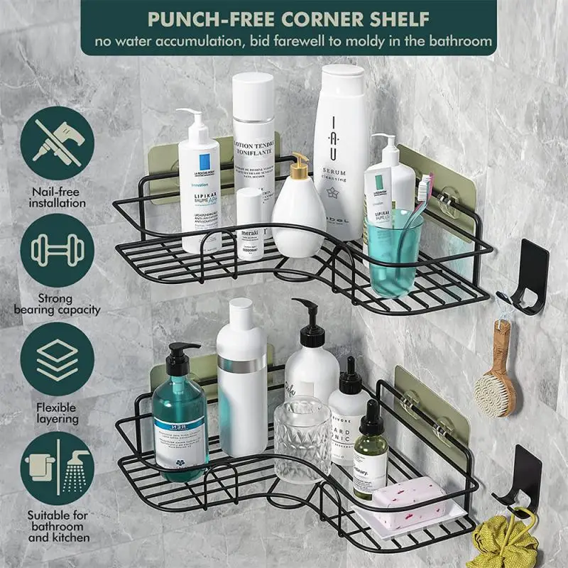 Bathroom Shelves Kitchen Organizer Shelf Wall Mounted Storage Organization No-drill Toiletries Holders For Bathroom Accessories
Bathroom Shelves Kitchen Organizer Shelf Wall Mounted Storage Organization No-drill Toiletries Holders For Bathroom Accessories