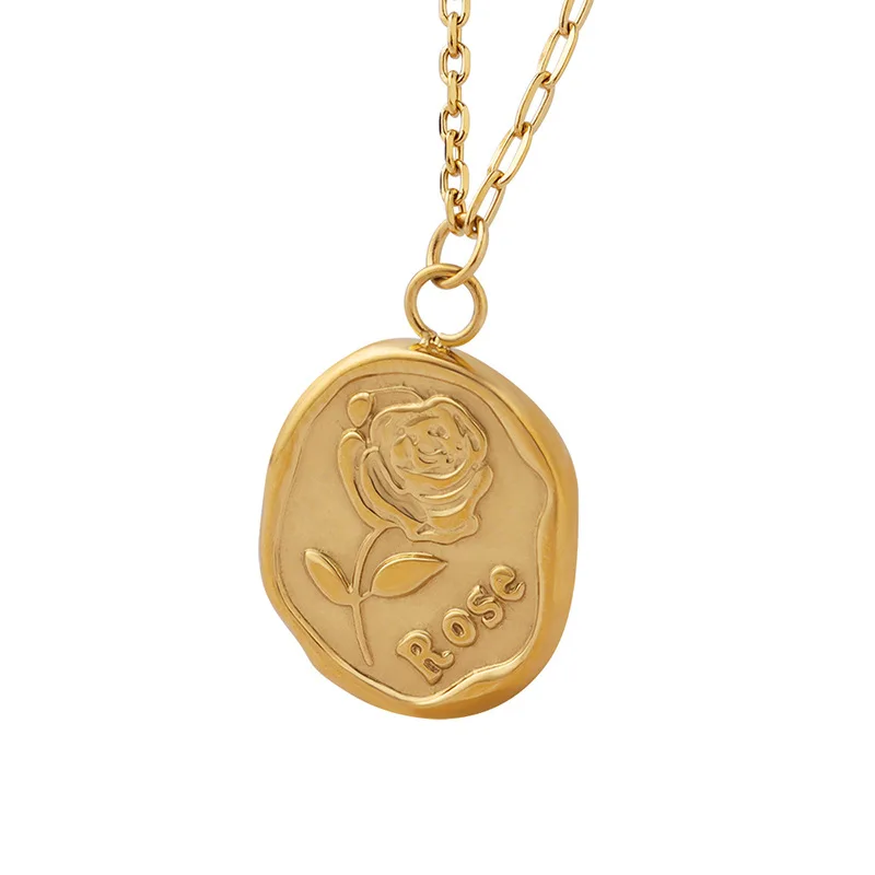 Chic Irregular Round Rose Flower Clavicle Chain Valentine's Day Gift Pendant Necklace for Women Titanium Steel Jewelry Collares
Chic Irregular Round Rose Flower Clavicle Chain Valentine's Day Gift Pendant Necklace for Women Titanium Steel Jewelry Collares