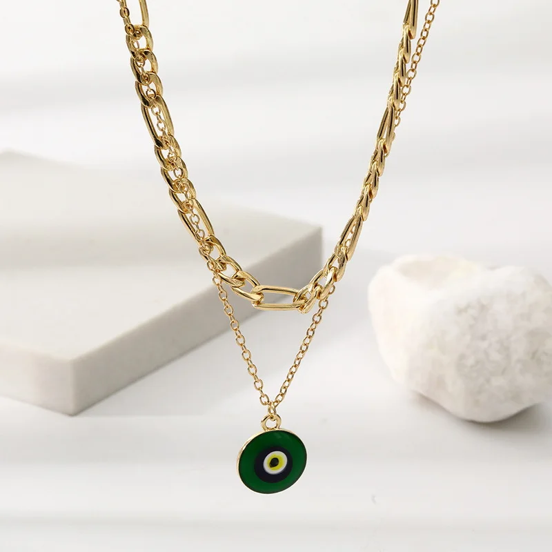 Exquisite Turkish Green Evil Eye Circle Pendant Multilayer Necklace For Women Girl Gothic Accessories Boho Jewelry Party Gift
Exquisite Turkish Green Evil Eye Circle Pendant Multilayer Necklace For Women Girl Gothic Accessories Boho Jewelry Party Gift