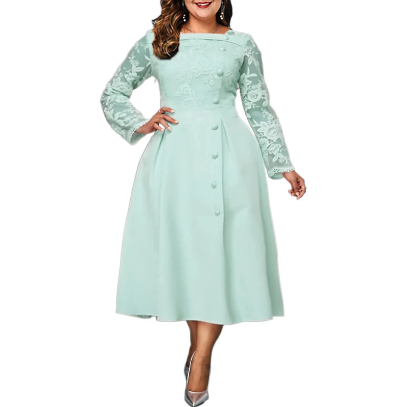 Women Elegant Lace Cocktail Evening Dress Long Sleeve Buttoned Tunic A Line Dress Festival Outfit Womens Dresses For 2023 Party
Women Elegant Lace Cocktail Evening Dress Long Sleeve Buttoned Tunic A Line Dress Festival Outfit Womens Dresses For 2023 Party