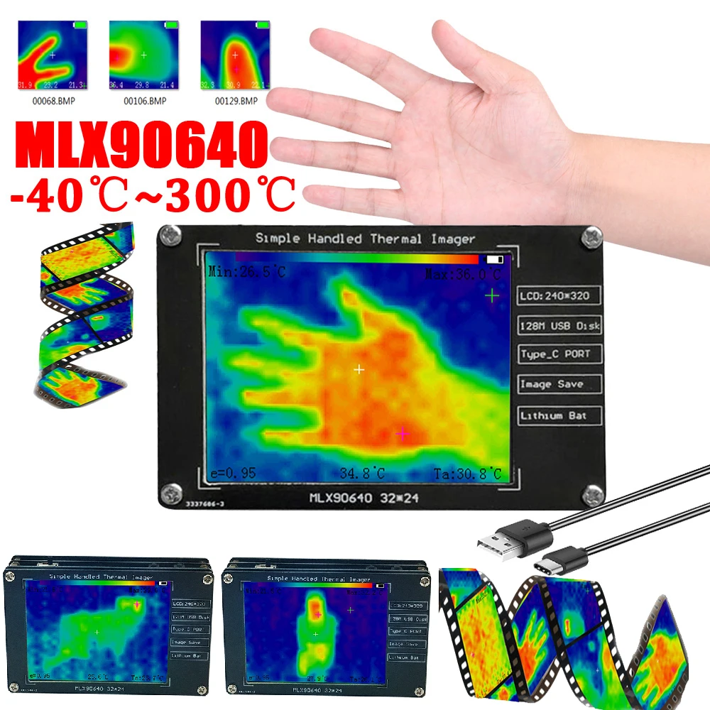 Тепловизор MLX90640, инфракрасный датчик, тепловизор с ЖК-экраном, разрешение 320*240, 0 ℃ до 50 ℃, камера с четким разрешением, 2,8 дюйма
Тепловизор MLX90640, инфракрасный датчик, тепловизор с ЖК-экраном, разрешение 320*240, 0 ℃ до 50 ℃, камера с четким разрешением, 2,8 дюйма