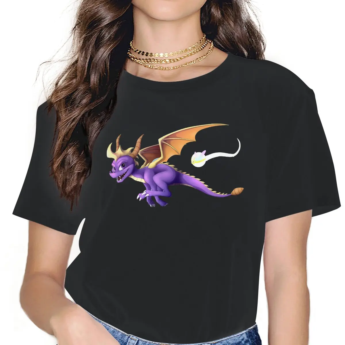 Women Running The 90's Essential T Shirt Spyro the Dragon Game 100% Cotton Clothes Leisure Short Sleeve Crewneck Tees Printed
Women Running The 90's Essential T Shirt Spyro the Dragon Game 100% Cotton Clothes Leisure Short Sleeve Crewneck Tees Printed