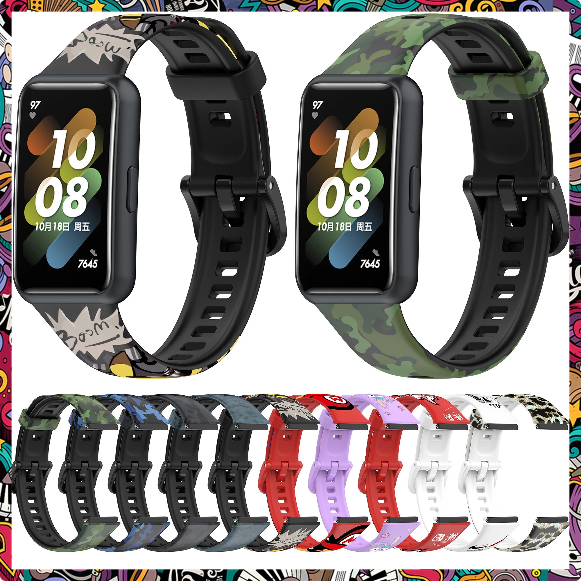 22mm Silicone Band For Huawei Band 7 Decor Pattern TPU 44mm Huawei Band Series Sport Watch Bracelet Watch Decorate Accessories 
22mm Silicone Band For Huawei Band 7 Decor Pattern TPU 44mm Huawei Band Series Sport Watch Bracelet Watch Decorate Accessories