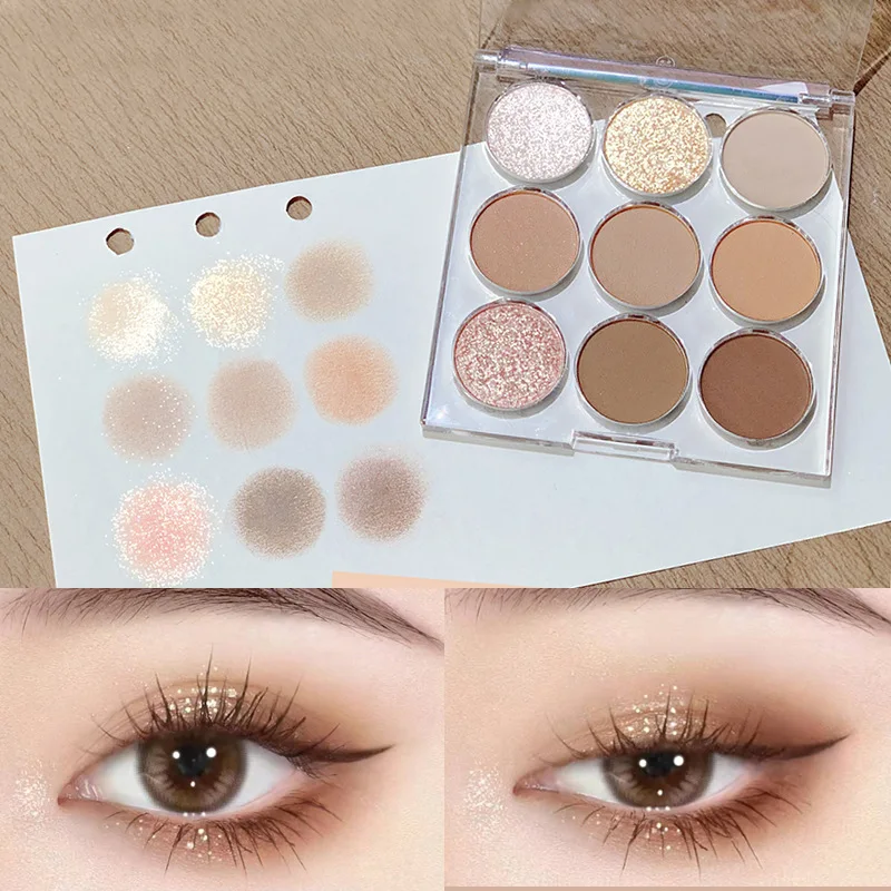 Transparent 9 Color Bright Eyeshadow Palette Earth Color Shimmer Matte Glitter Eyeshadow Pallete Waterproof Eye Makeup Palette
Transparent 9 Color Bright Eyeshadow Palette Earth Color Shimmer Matte Glitter Eyeshadow Pallete Waterproof Eye Makeup Palette