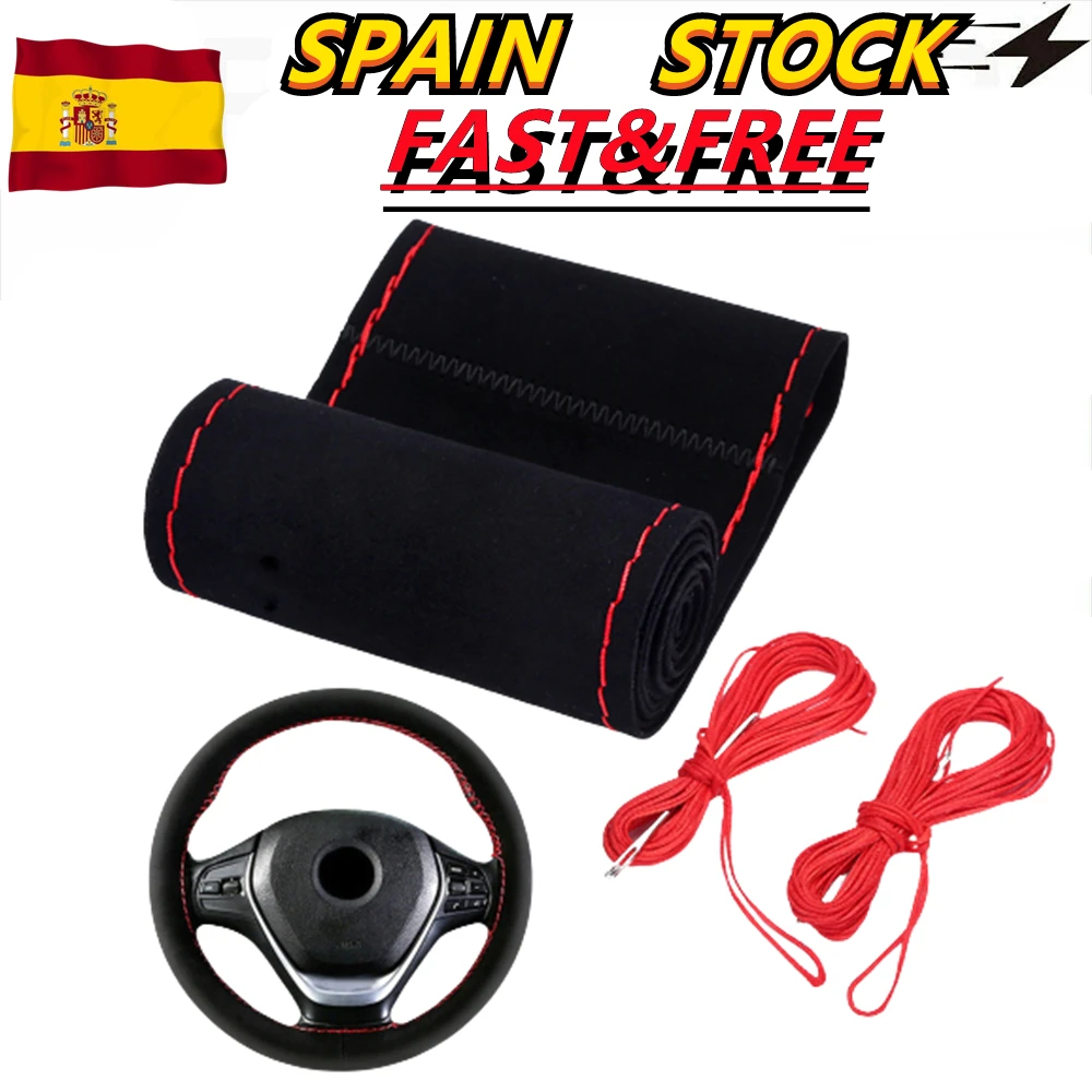 Spain Stock Universal Steering Wheel Cover Black Suede Car Steering Wheel Cover Diameter 15inch/38cm Auto Car Accessories
Spain Stock Universal Steering Wheel Cover Black Suede Car Steering Wheel Cover Diameter 15inch/38cm Auto Car Accessories