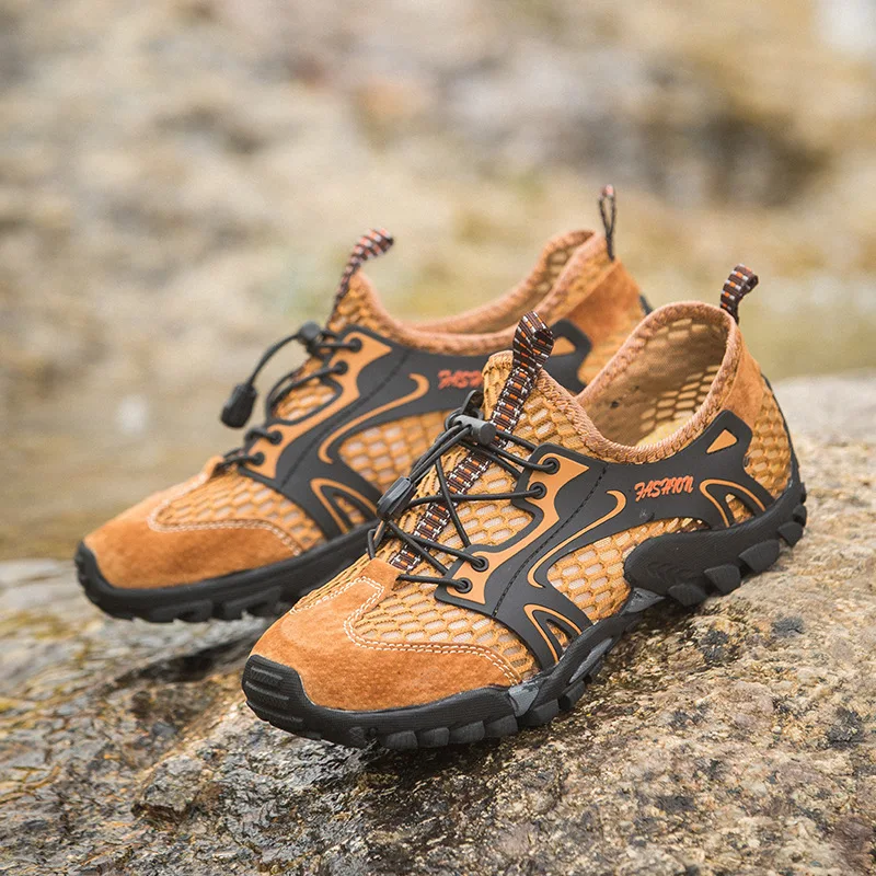 Summer Breathable Men Hiking Shoes Suede + Mesh Outdoor Men Sneakers Climbing Shoes Men Sport Shoes Quick-dry Water Shoese
Summer Breathable Men Hiking Shoes Suede + Mesh Outdoor Men Sneakers Climbing Shoes Men Sport Shoes Quick-dry Water Shoese