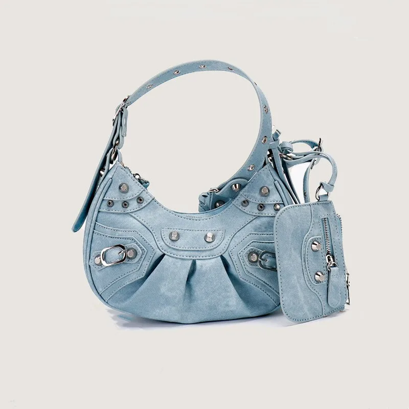 2023 New Locomotive Bag Underarm Bag with Rivet Tassel Crescent Fold Bag Single Shoulder Underarm Bag for Women
2023 New Locomotive Bag Underarm Bag with Rivet Tassel Crescent Fold Bag Single Shoulder Underarm Bag for Women