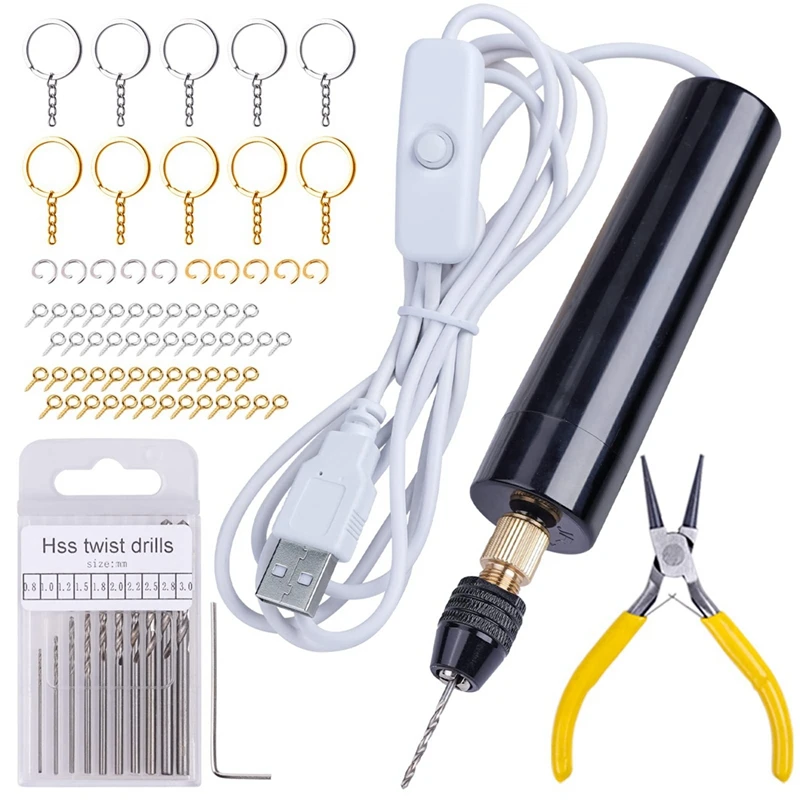 74Pcs Electric Resin Drill Sets, With 3-Jaw Clamp-Applicable To A Larger Drilling Range (0-3Mm), Keychain Making Kit
74Pcs Electric Resin Drill Sets, With 3-Jaw Clamp-Applicable To A Larger Drilling Range (0-3Mm), Keychain Making Kit