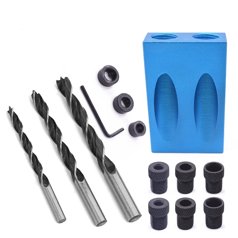 14Piece Blue Woodworking Inclined Hole Locator Woodworking Guide Punching Adjuster Set Twists Drill Stop Ring Combination Tools
14Piece Blue Woodworking Inclined Hole Locator Woodworking Guide Punching Adjuster Set Twists Drill Stop Ring Combination Tools