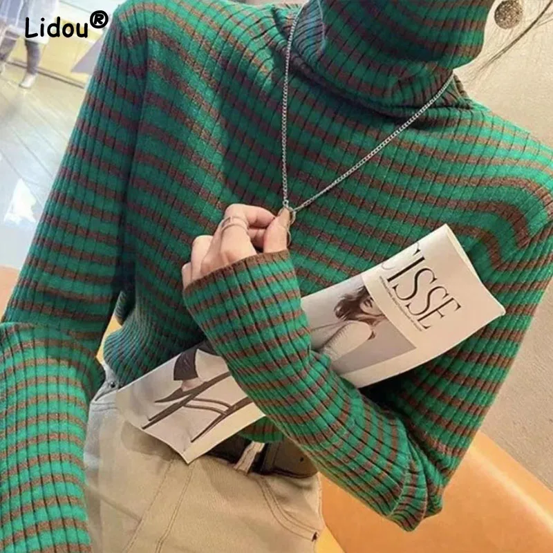 Autumn Winter Striped Turtleneck Knitted sweaters for women 2022 new long sleeve top Women sweater All-match bottoming shirt
Autumn Winter Striped Turtleneck Knitted sweaters for women 2022 new long sleeve top Women sweater All-match bottoming shirt