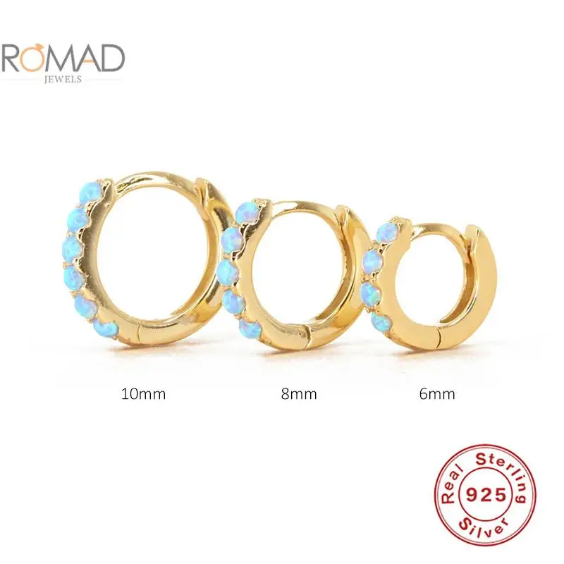 ROMAD 1PC 6/8/10mm Round Small Earring For Girls Fashion Jewelry 925 Sterling Silver Opal Turquoise Hoops Earring Women
ROMAD 1PC 6/8/10mm Round Small Earring For Girls Fashion Jewelry 925 Sterling Silver Opal Turquoise Hoops Earring Women