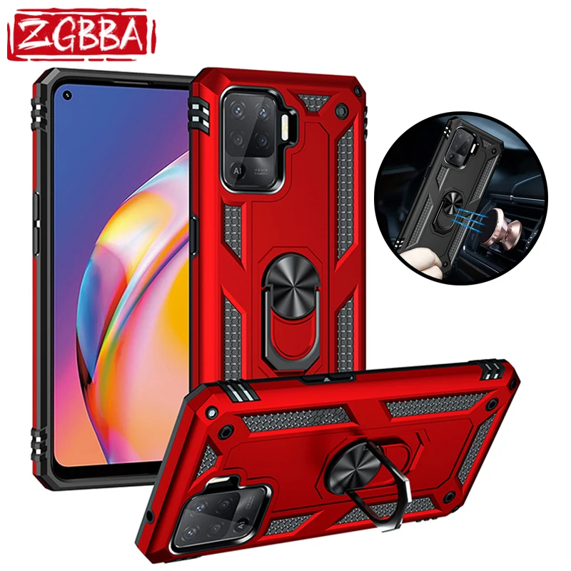 

Magnetic Holder Protective Case For OPPO A95 A94 A93 A92 A74 A72 A9 A7 A55 A54 A53S A52 A35 A32 A16 A15S A12 Shockproof Cover