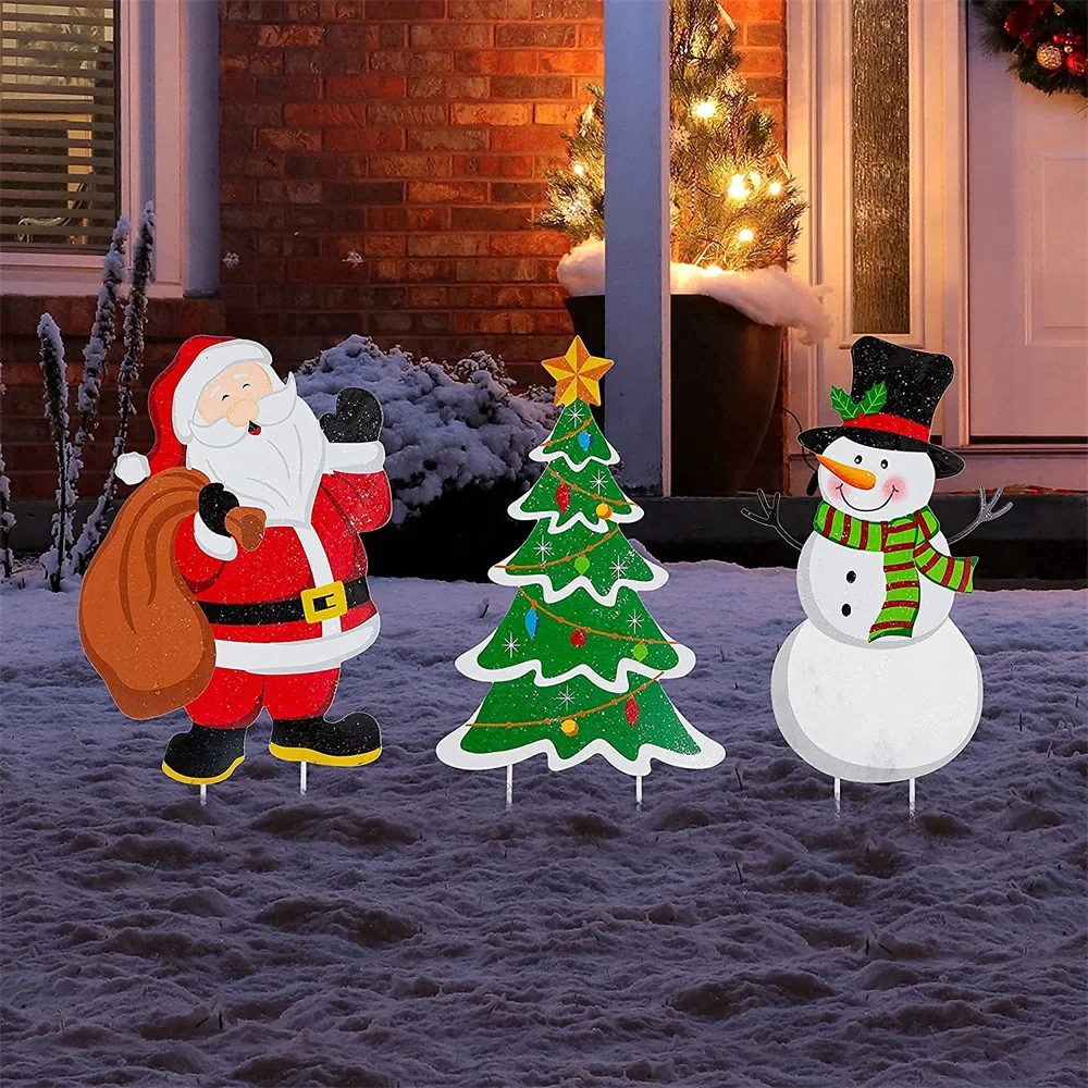Merry Christmas Yard Stake Sign Decoration Snowman Santa Claus Garden Stake Holiday Outdoor Wedding Christmas Decoration Navidad
Merry Christmas Yard Stake Sign Decoration Snowman Santa Claus Garden Stake Holiday Outdoor Wedding Christmas Decoration Navidad