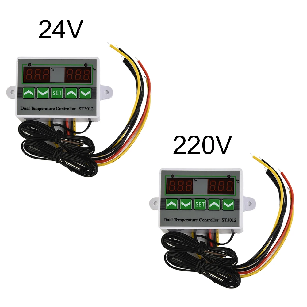 DIGITAL DUAL TEMPERATURE CONTROLLER TWO RELAY OUTPUTS THERMOSTAT 12V 24V DC 220V For Home Intelligent System Tool Accessories
DIGITAL DUAL TEMPERATURE CONTROLLER TWO RELAY OUTPUTS THERMOSTAT 12V 24V DC 220V For Home Intelligent System Tool Accessories